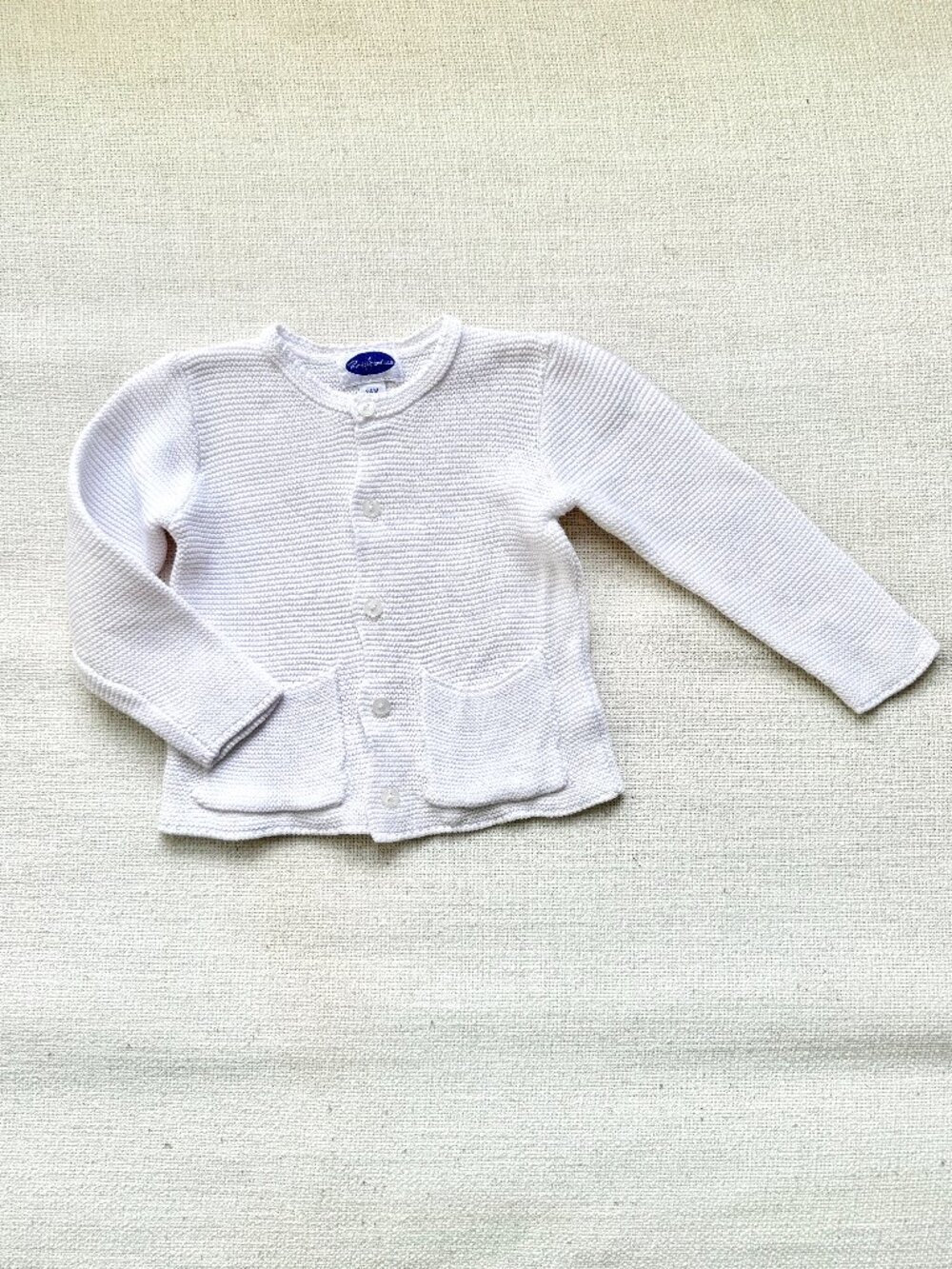 Patricia Mendiluce White Knit Cardigan 24M Classic Cotton Button Front Sweater